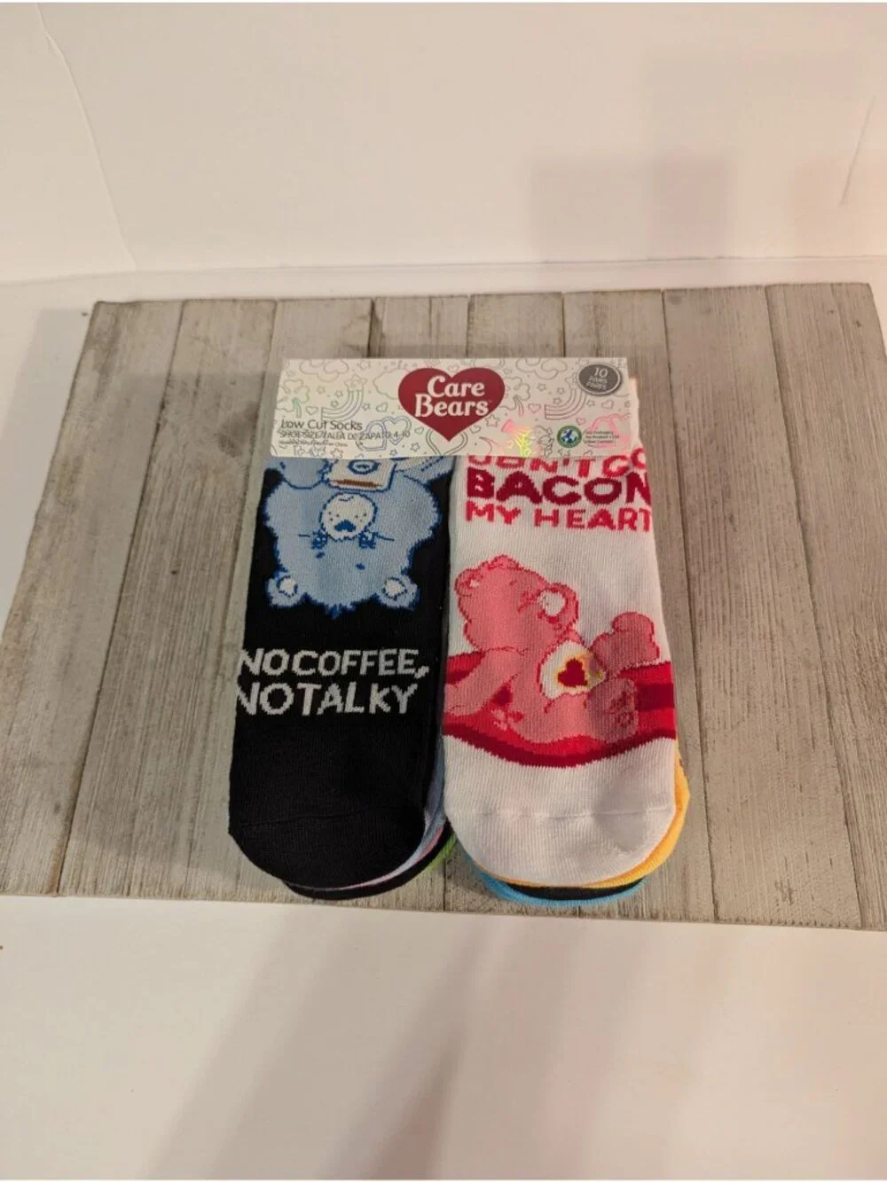 Care Bears Low Cut Socks Shoe Size 4-10 Set of 10 Pair